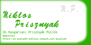 miklos prisznyak business card