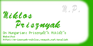 miklos prisznyak business card